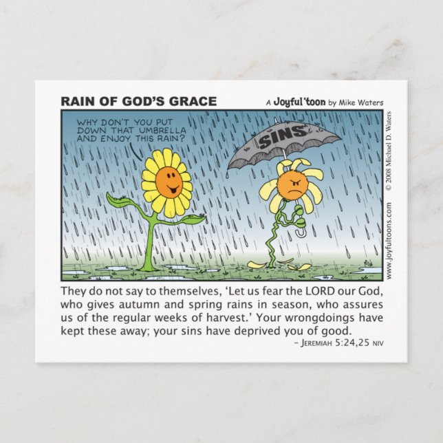 La pluie de la grâce de Dieu carte postale (Devant)