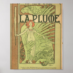 La Plume von Alphonse Mucha Poster