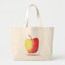 La pomme / Der Apfel Französisch lernen Jumbo Stoffbeutel