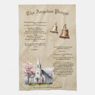 La prière Angelus Damask Serviette de cuisine