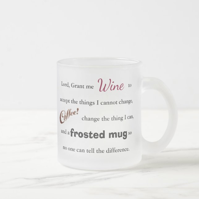La prière de sérénité de vin/café - tasse givrée (Droit)