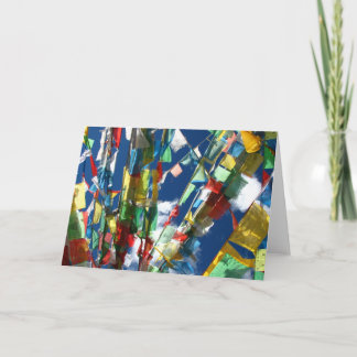 La prière tibétaine marque la carte de voeux (le