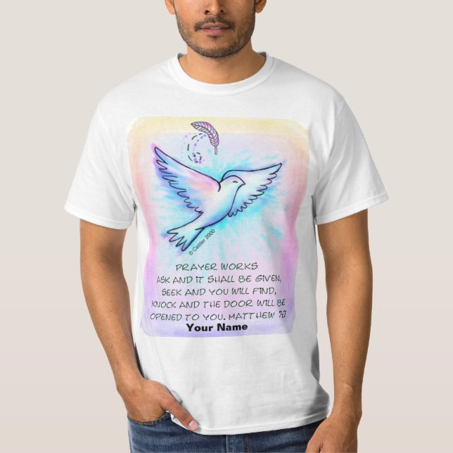 La prière travaille t-shirt chrétien (Devant)