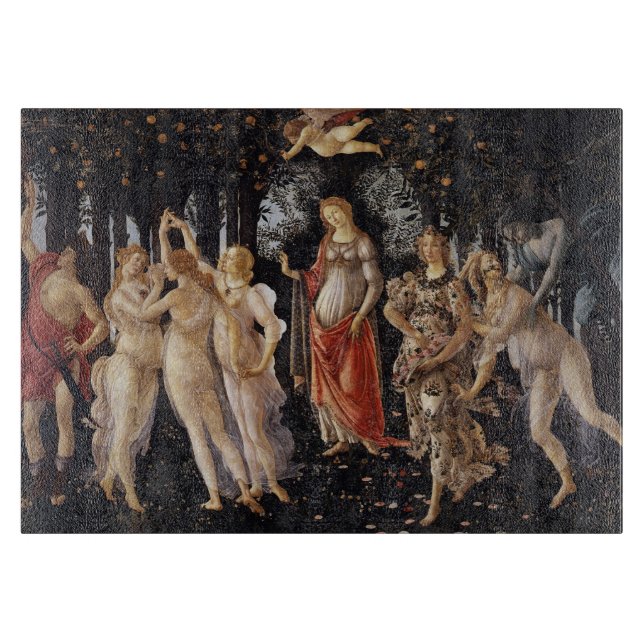 La Primavera (Frühjahr) von Sandro Botticelli Schneidebrett (Vorderseite)