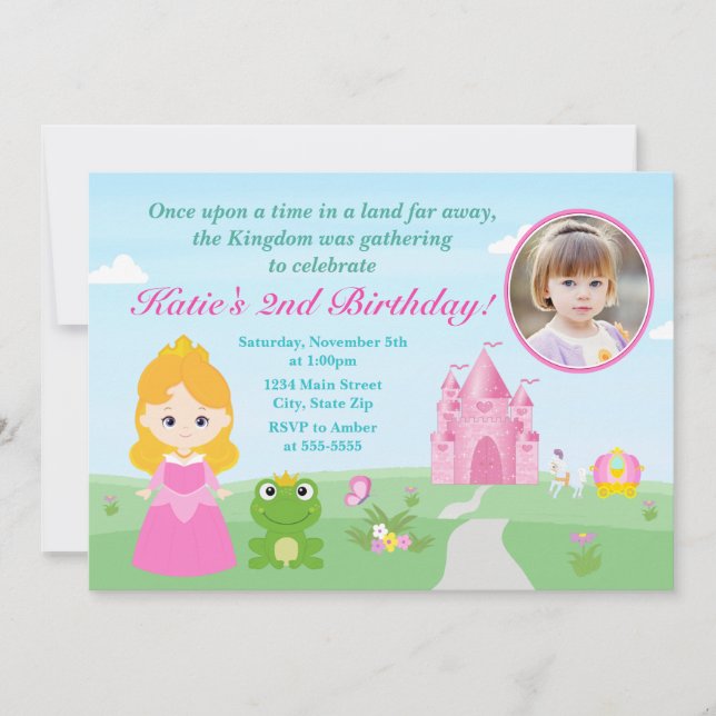 La Princesse Et La Grenouille Invitation Blonde (Devant)