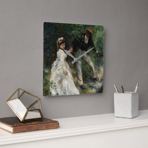 La Promenade Renoir Malerei Quadratische Wanduhr