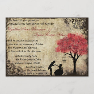La Proposition Vintage Wedding Invitation en Rouge