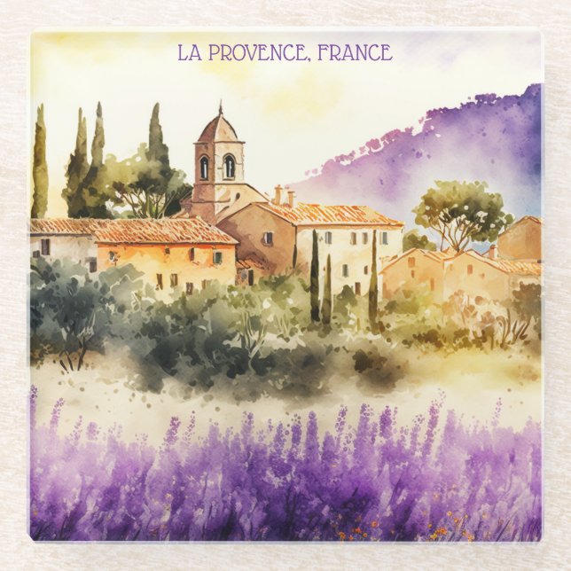 La Provence Frankreich Malerei Glasuntersetzer (Vorderseite)