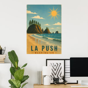 La Push, Baby! Affiches d'art de voyage côtiers vi