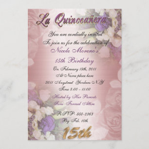 La Quinceanera 15e anniversaire invitation élégant