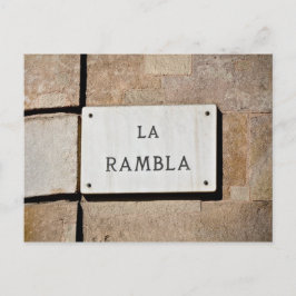 La Rambla Barcelona Spanien Postcard Zeichen Postkarte