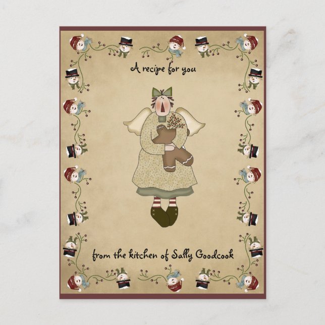 La recette de Noël carde la carte postale (Devant)