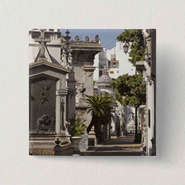 La Recoleta Friedhof in Buenos Aires Button (Vorderseite)