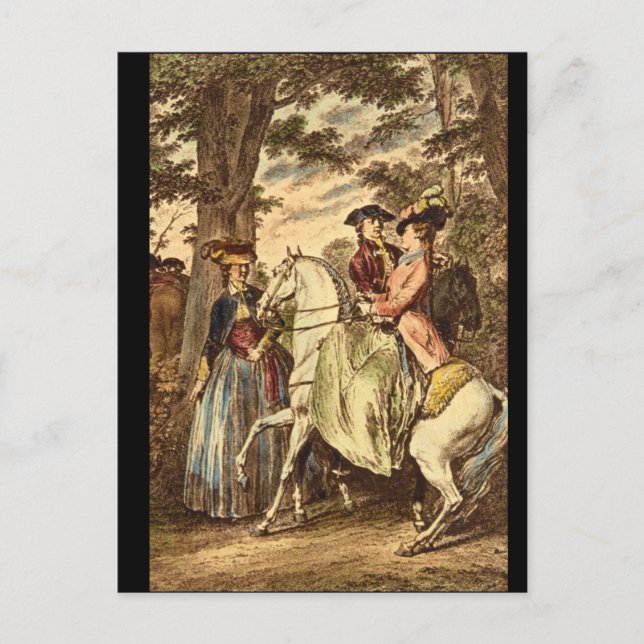 La Recontreau bois de Boulogne_Gravings Postkarte (Vorderseite)