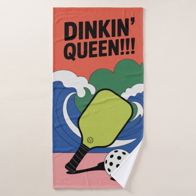 La reine Dinkin ! ! ! Sports de Pickleball Retro (Serviette de bain)