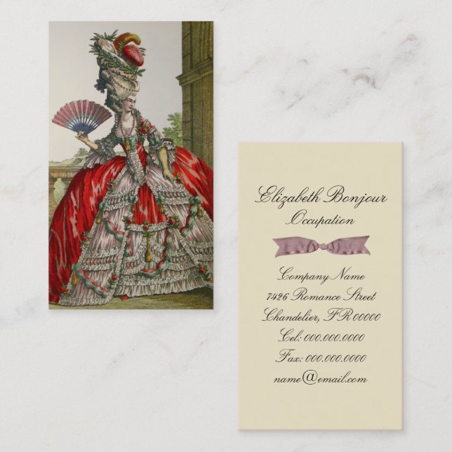La Reine Marie Antoinette - carte de visite (Devant / Derrière)