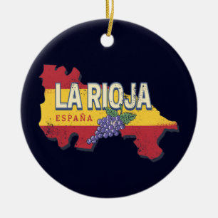 La Rioja Spanien Retro Region Weinkultur und Vinta Keramik Ornament