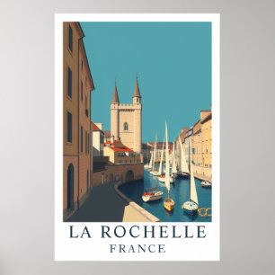 La Rochelle Frankreich Hafen Vintage Reise Kunst Poster