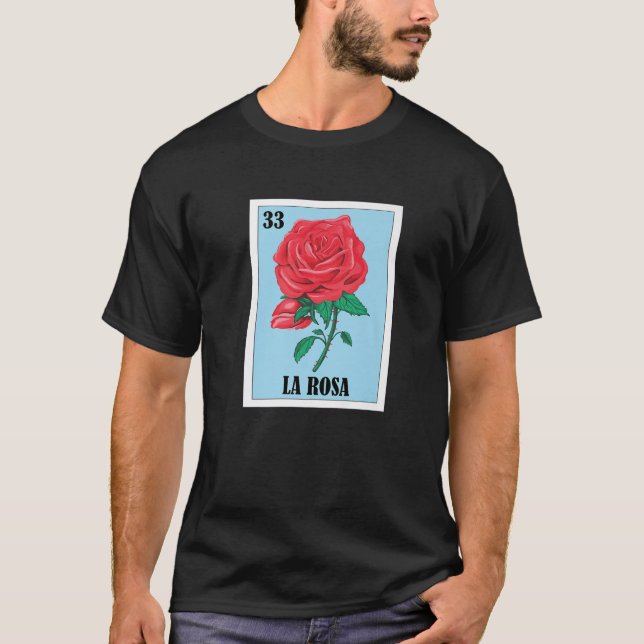 La Rosa Mexican Lotterie, Bingo Card Game T-Shirt (Vorderseite)