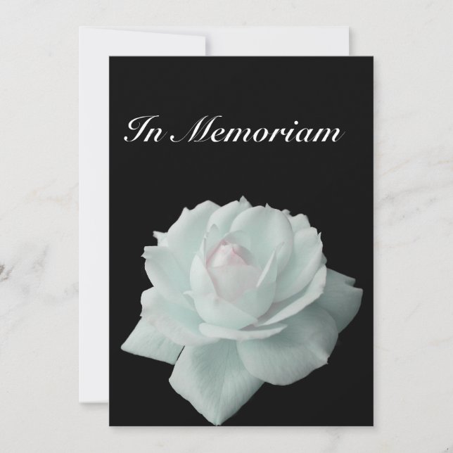 La Rose blanche de Memoriam sur une invitation noi (Devant)