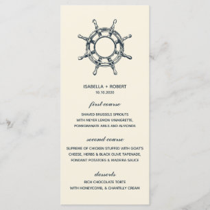 La roue du navire bleu   Menu Mariage nautique