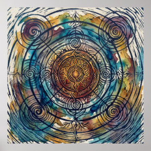 La Roue Solaire de l'Alignement Sacré Art Mural