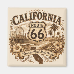 LA Route 66 Santa Monica Endpunkt Magnet