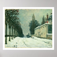La Route de Louveciennes, Hiver, 1874 (Öl auf Lein