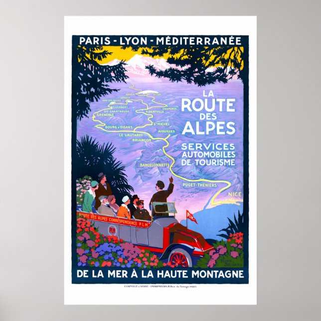 La Route des Alpes Travel Poster (1920er Jahre) (Vorne)
