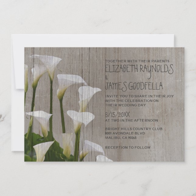 La Russe Calla Lillies : Invitations De Mariage (Devant)
