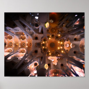 La Sagrada Familia, Barcelona - Innendecke Poster