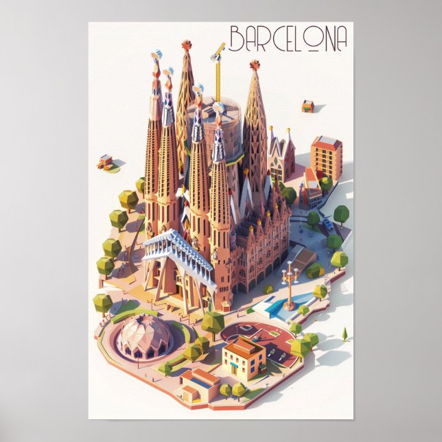 La Sagrada Familia Barcelona Poster (Vorne)