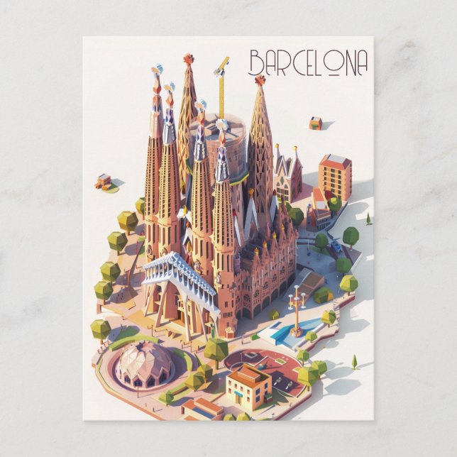 La Sagrada Familia Barcelona Postkarte (Vorderseite)