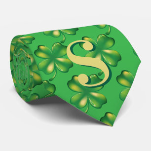 La Saint-Patrick Cravate Homme Monogramme Shamrock