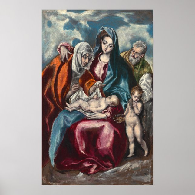 La Sainte Famille - El Greco, affiche d'art grec (Devant)