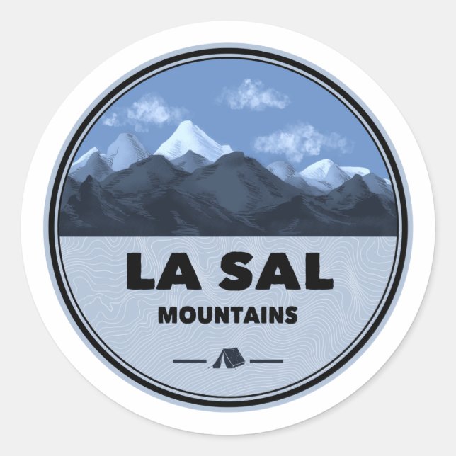La Sal Mountains Utah Camping Runder Aufkleber (Vorderseite)