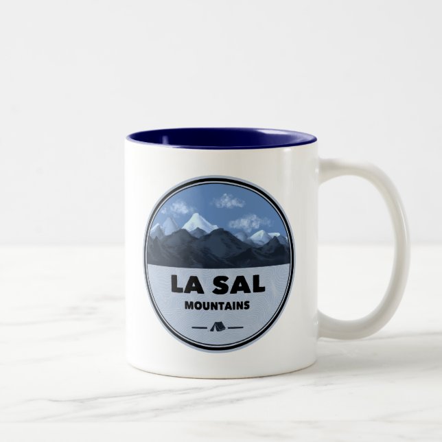 La Sal Mountains Utah Camping Zweifarbige Tasse (Rechts)
