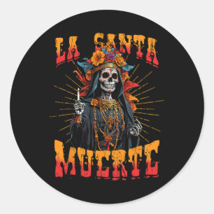 La Santa Muerte Sugar Skull La Catrina Runder Aufkleber