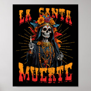 La Santa Muerte Zucker-Schädel La Catrina Cinco De Poster