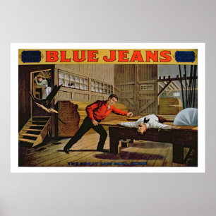 'La scène de la grande scie', affiche pour 'Blue J