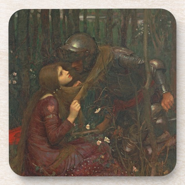 La-Schönheits-Freifrau Sans Merci, 1893 (Öl auf Getränkeuntersetzer (Vorderseite)