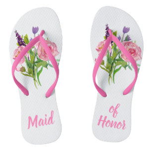 La servante d'honneur Bouquet floral Mariage tongs