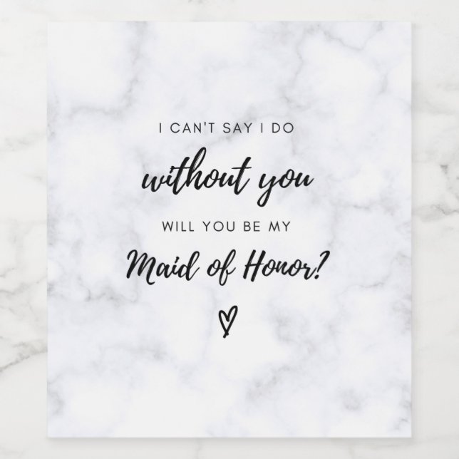 La servante d'honneur Proposition Étiquette de vin (Étiquettes simples)