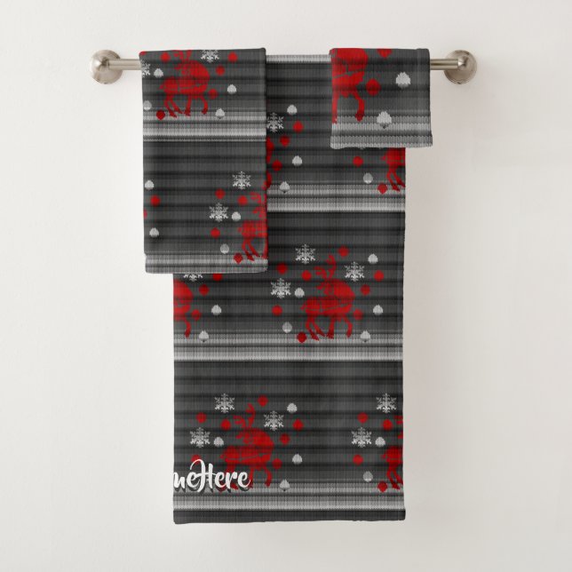 La serviette de Bath de Noël place les serviettes (En situation)