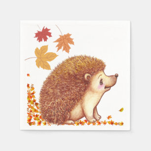 La serviette en papier de hérisson Wildlife Cute. 