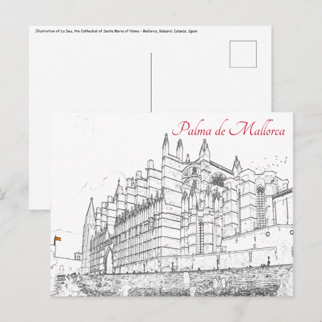 La Seu, die Kathedrale von Palma de Mallorca - Spa Postkarte (Vorne/Hinten)
