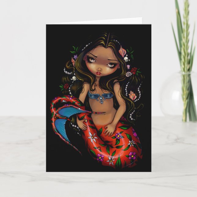 "La Sirena" Gruß-Karte Karte (Vorderseite)