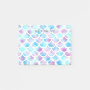 La sirène d'aquarelle mesure des notes de post-it