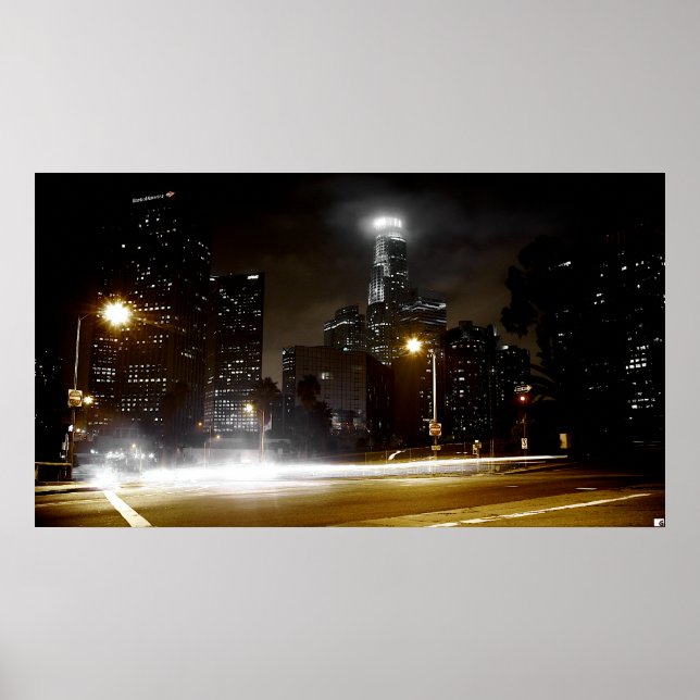 LA Skyline 2 - Drucken Poster (Vorne)