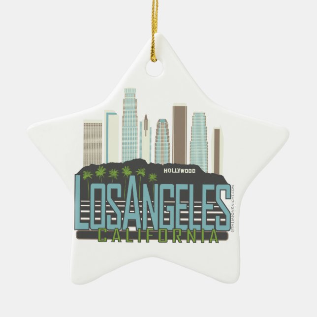 LA Skyline Vintag Keramikornament (Vorne)
